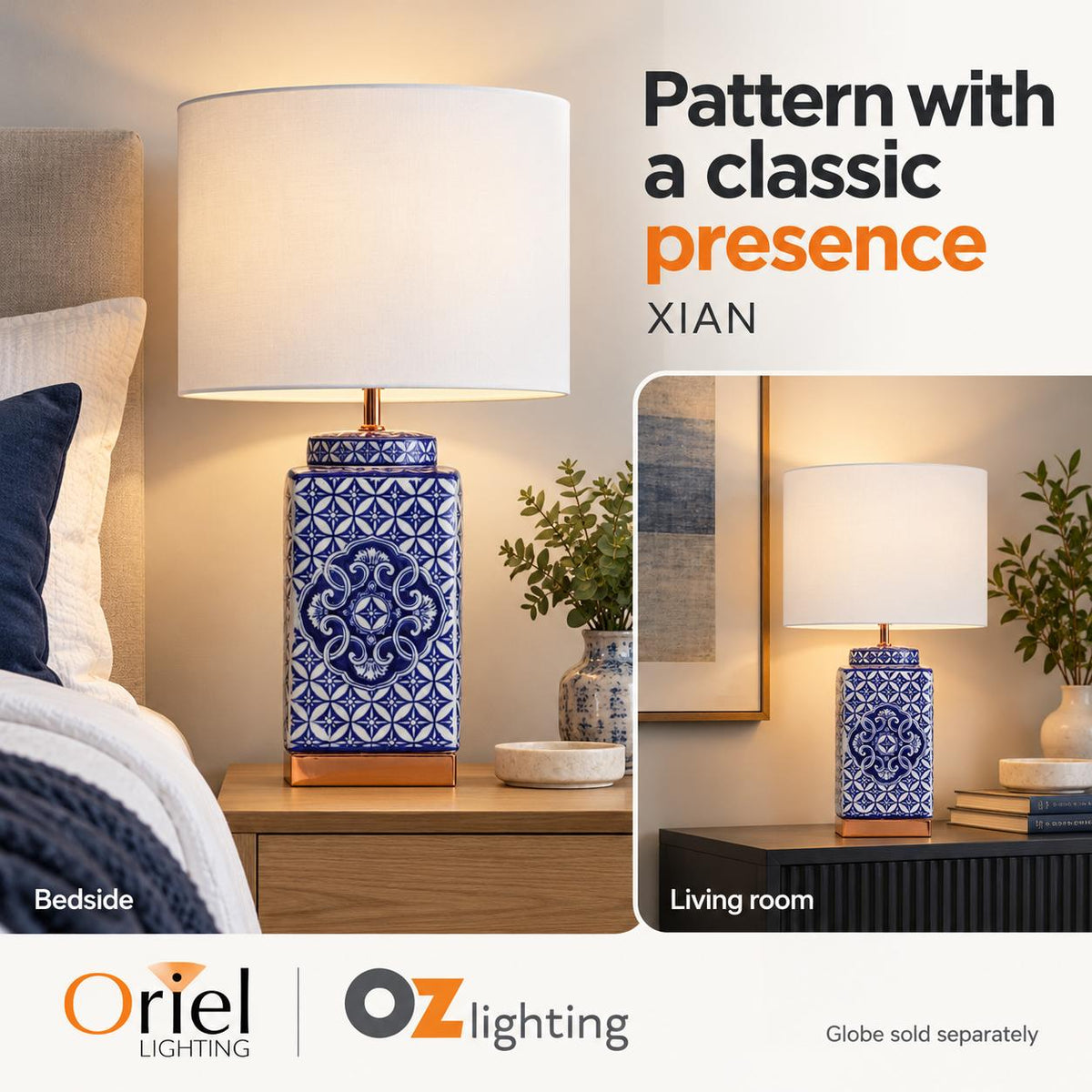 Oriel XIAN Table Lamp - Complete-Oriel Lighting-Ozlighting.com.au