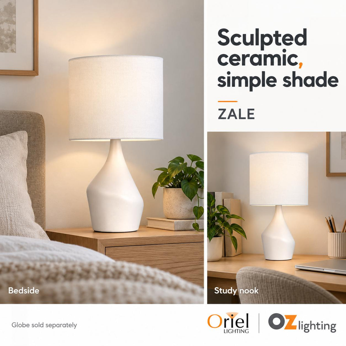 Oriel ZALE Table Lamp - Complete-Oriel Lighting-Ozlighting.com.au