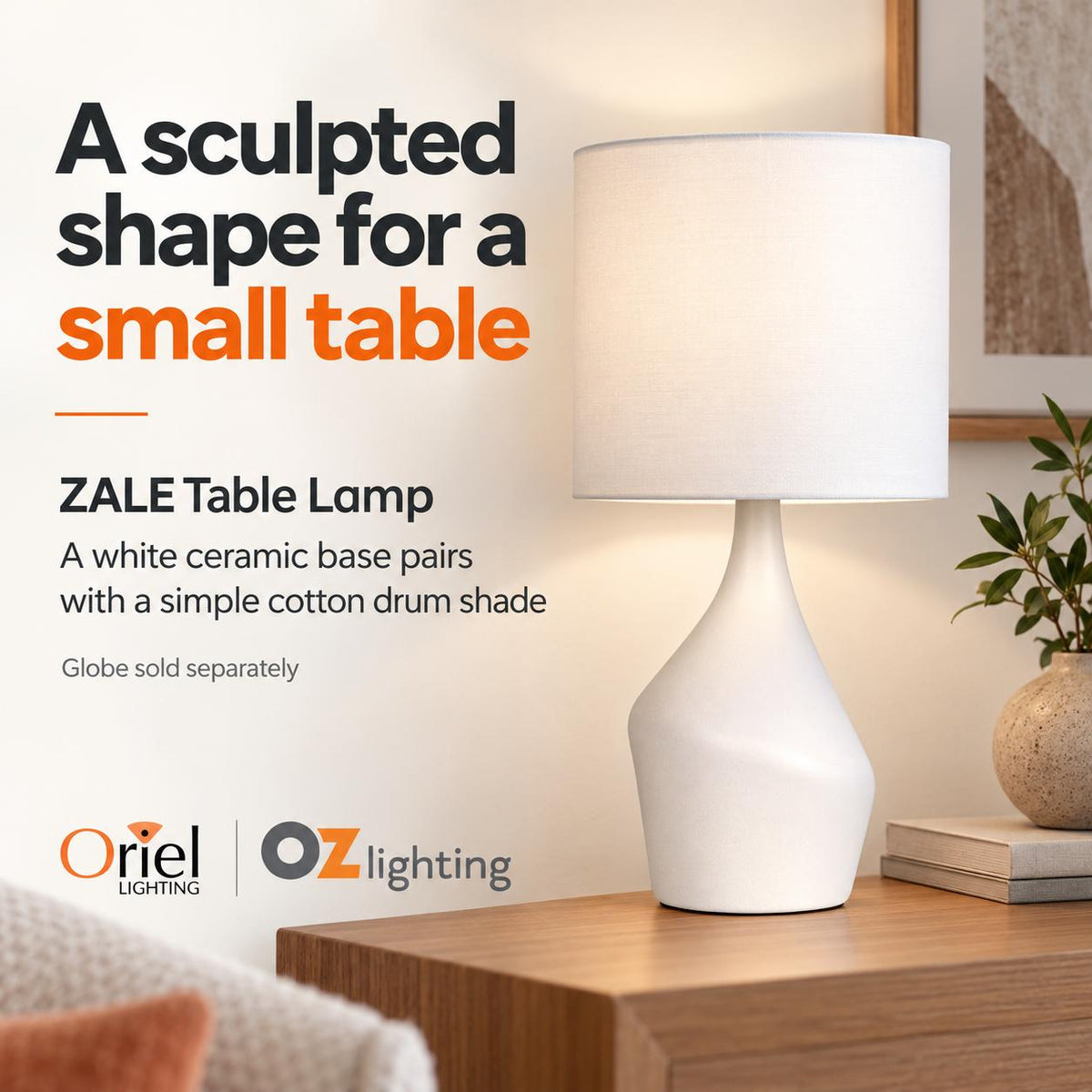 Oriel ZALE Table Lamp - Complete-Oriel Lighting-Ozlighting.com.au