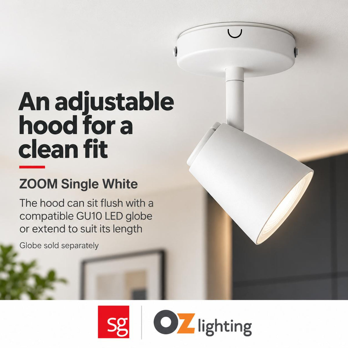 Oriel ZOOM Spotlight - 1/2/3 Light Adjustable-Oriel Lighting-Ozlighting.com.au