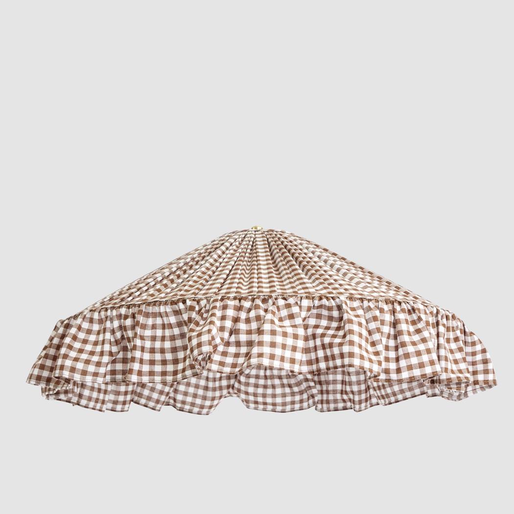 Perfect Pieces THE HEIRLOOM Pleated Lampshade Gingham Brown-PERFECT PIECES-Ozlighting.com.au