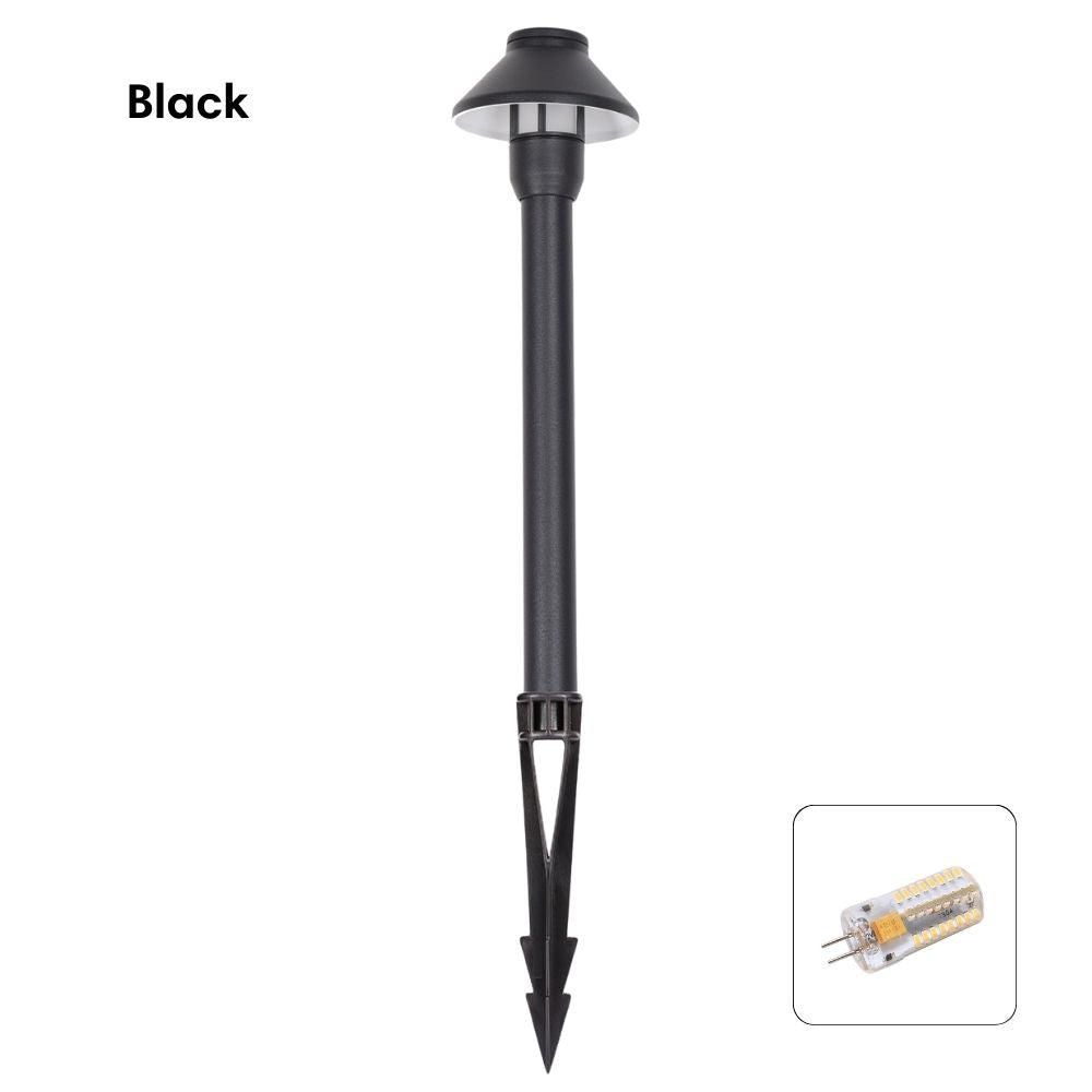 Pro Light Club PPL1301 LED Outdoor Spike Path Light - 3.5W G4 12V DC Small Hooded, IP65 Aluminium - DRIVER REQUIRED-Pro Light Club-Ozlighting.com.au