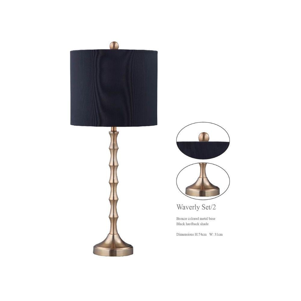 RHA WAVERLY Table Lamp - Bronze Metal Column, 2pcs Package Offer-RHA-Ozlighting.com.au