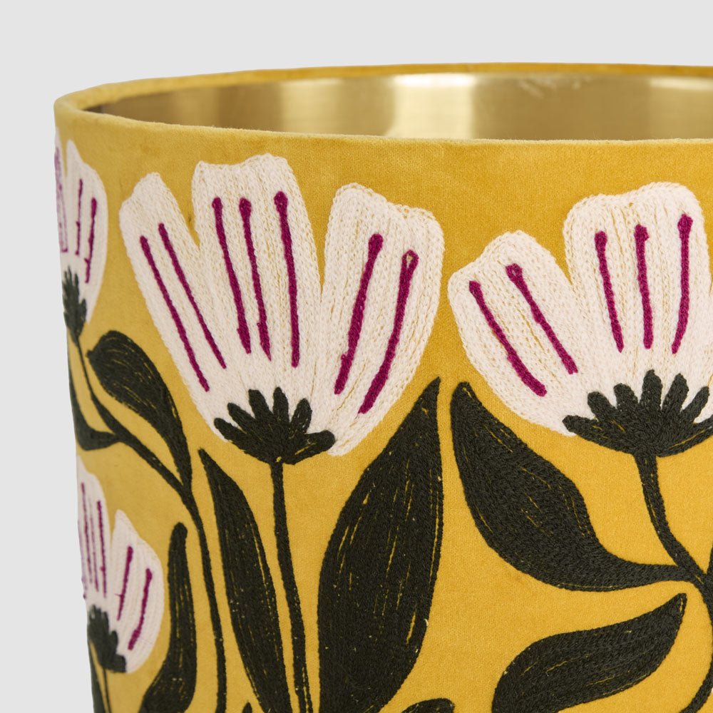 Ruby Star AD DAISY Velvet Drum Shade Yellow-RUBY STAR-Ozlighting.com.au