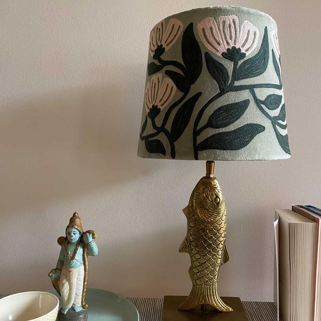 Ruby Star AD DAISY Velvet Tapered Shade Sage Green-RUBY STAR-Ozlighting.com.au