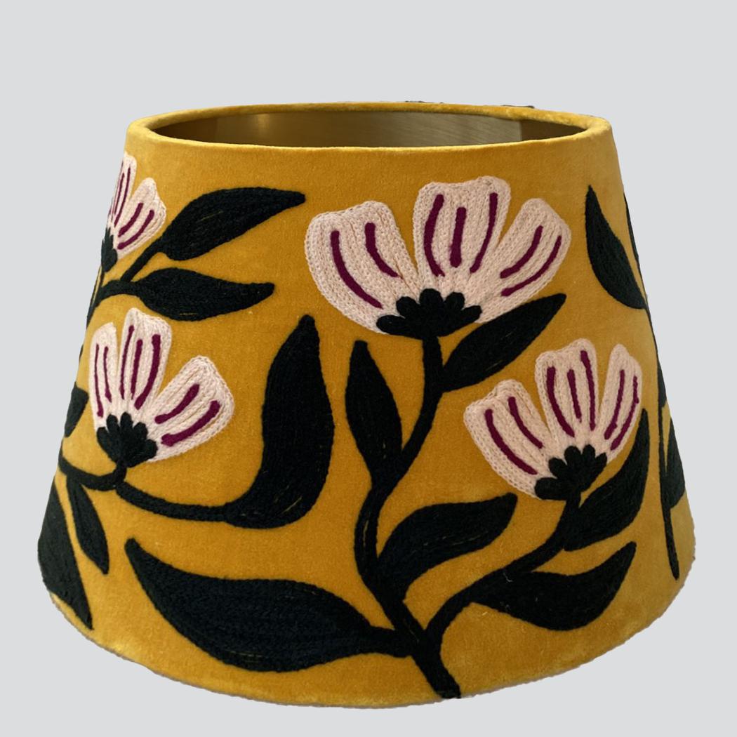 Ruby Star AD DAISY Velvet Tapered Shade Yellow-RUBY STAR-Ozlighting.com.au