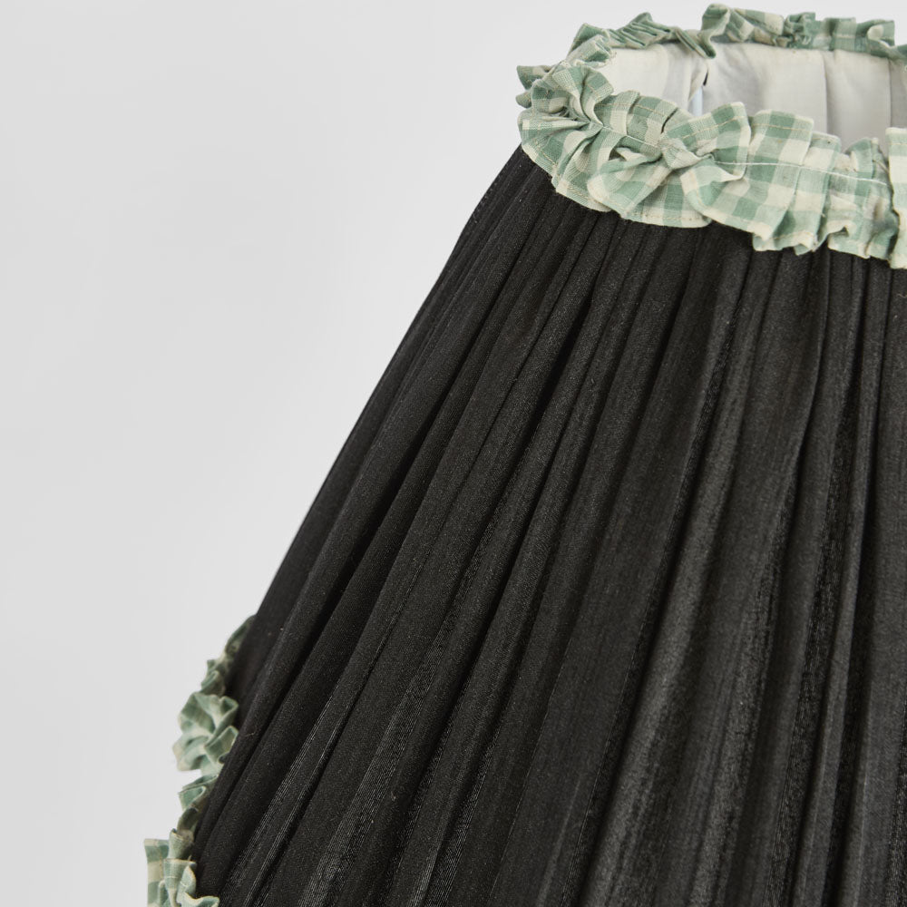 Ruby Star CHARLOTTE Ruffle Tapered Shade Black-RUBY STAR-Ozlighting.com.au
