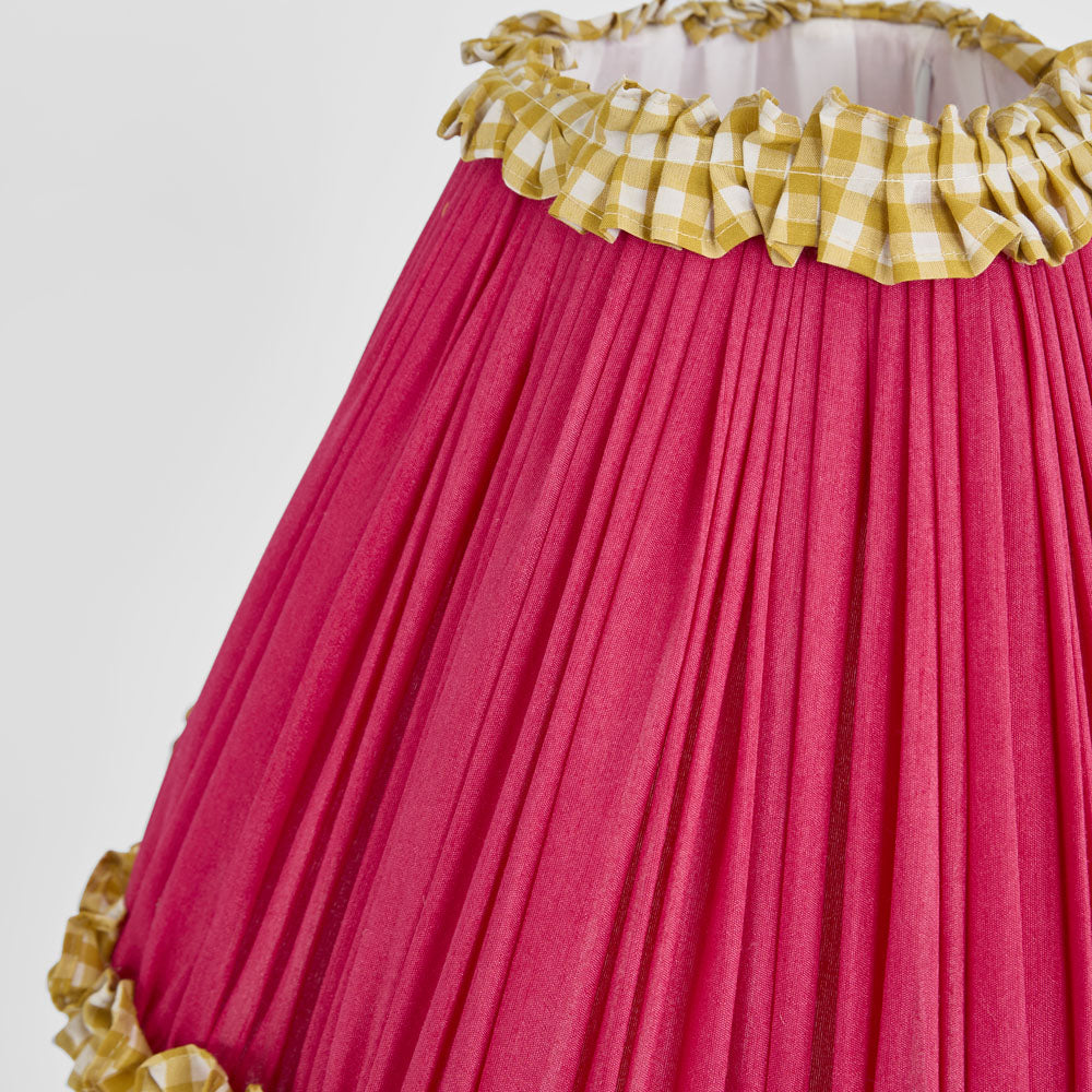 Ruby Star CHARLOTTE Ruffle Tapered Shade Fuchsia-RUBY STAR-Ozlighting.com.au