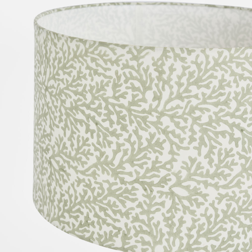 Ruby Star CORAL BAY Block Print Drum Shade Grey-RUBY STAR-Ozlighting.com.au