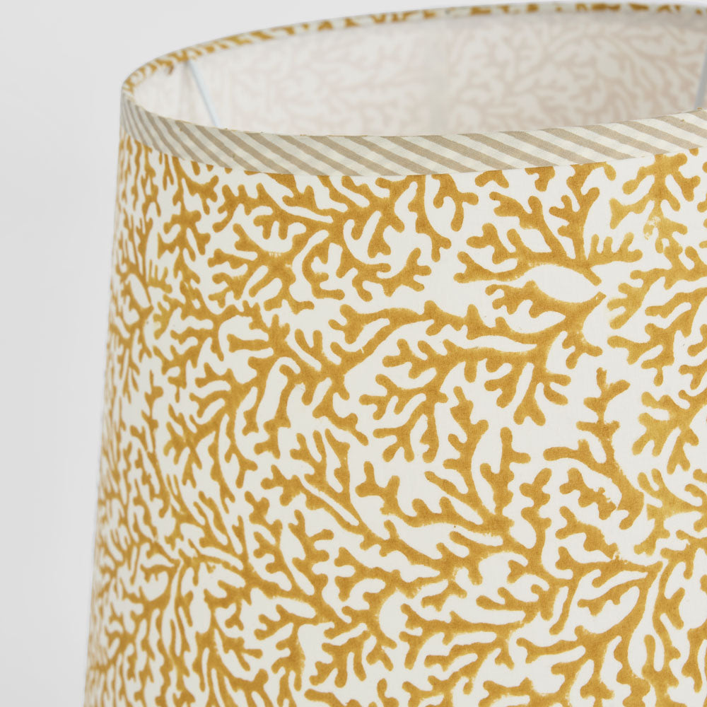 Ruby Star CORAL BAY Block Print Tapered Shade Mustard-RUBY STAR-Ozlighting.com.au