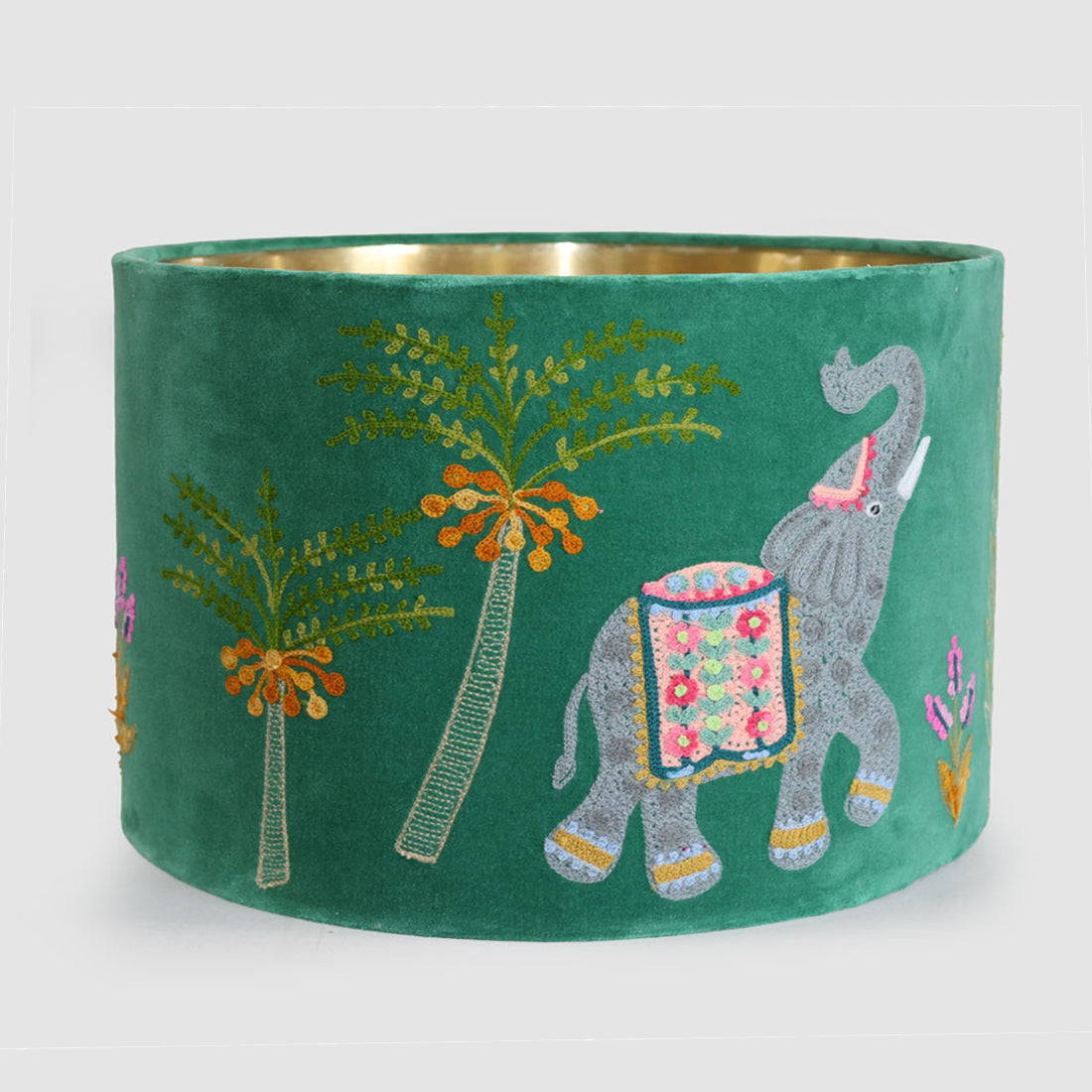 Ruby Star ELEPHANTS 40cm Drum Shade Green-RUBY STAR-Ozlighting.com.au