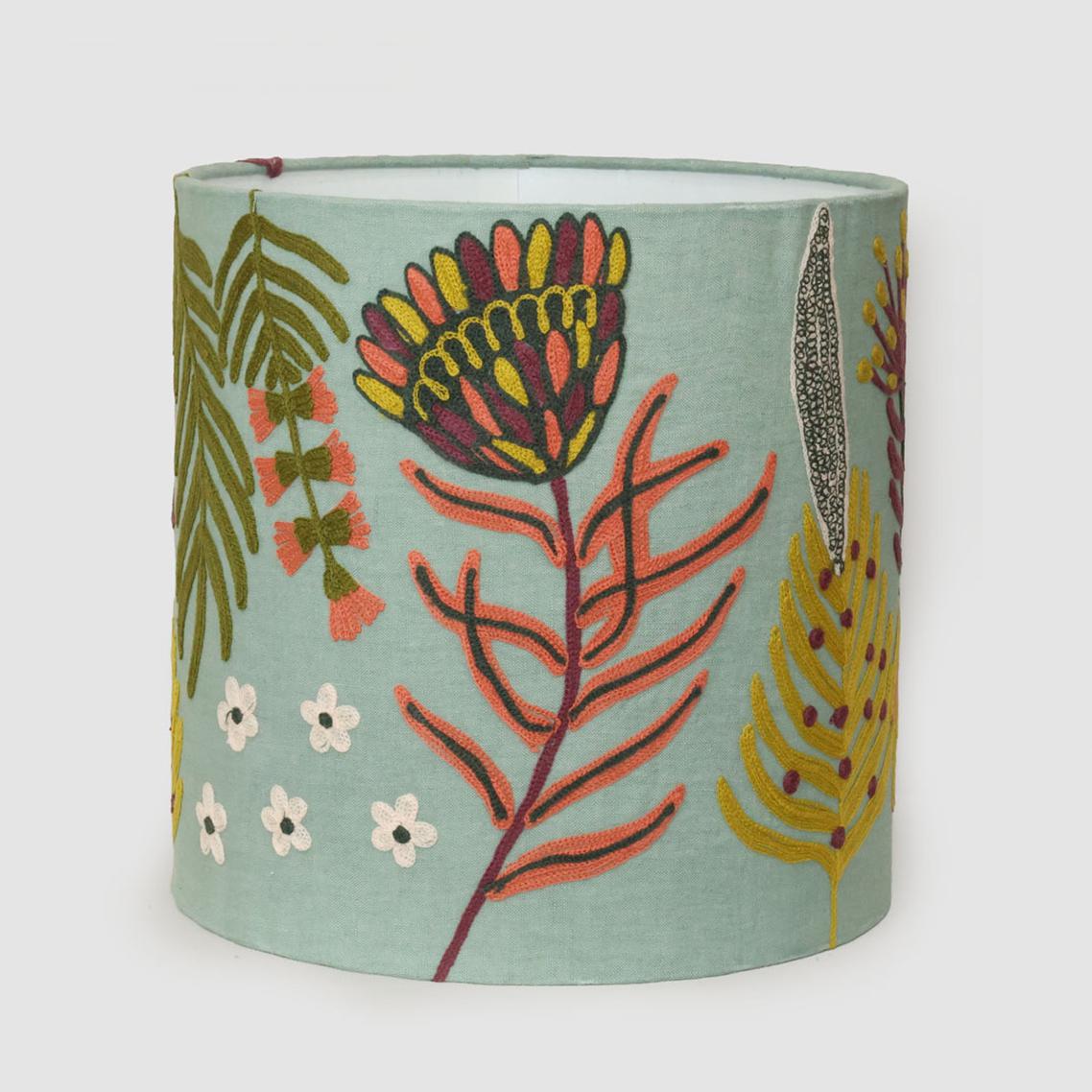 Ruby Star NATIVE MEADOW 30cm Drum Shade Pale Green-RUBY STAR-Ozlighting.com.au