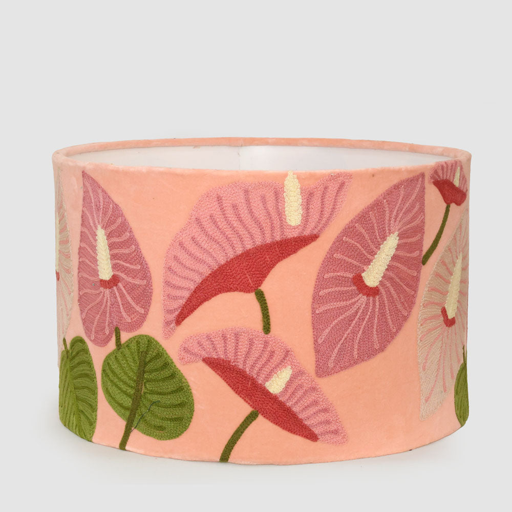 Ruby Star PEACE LILLY 40cm Drum Shade Light Pink-RUBY STAR-Ozlighting.com.au