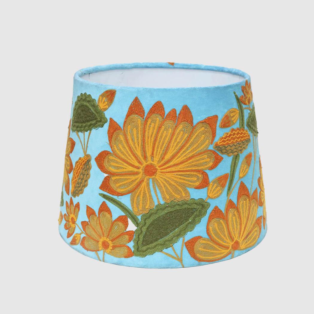 Ruby Star SUNFLOWER Drum Shade 30x30cm Aqua-RUBY STAR-Ozlighting.com.au