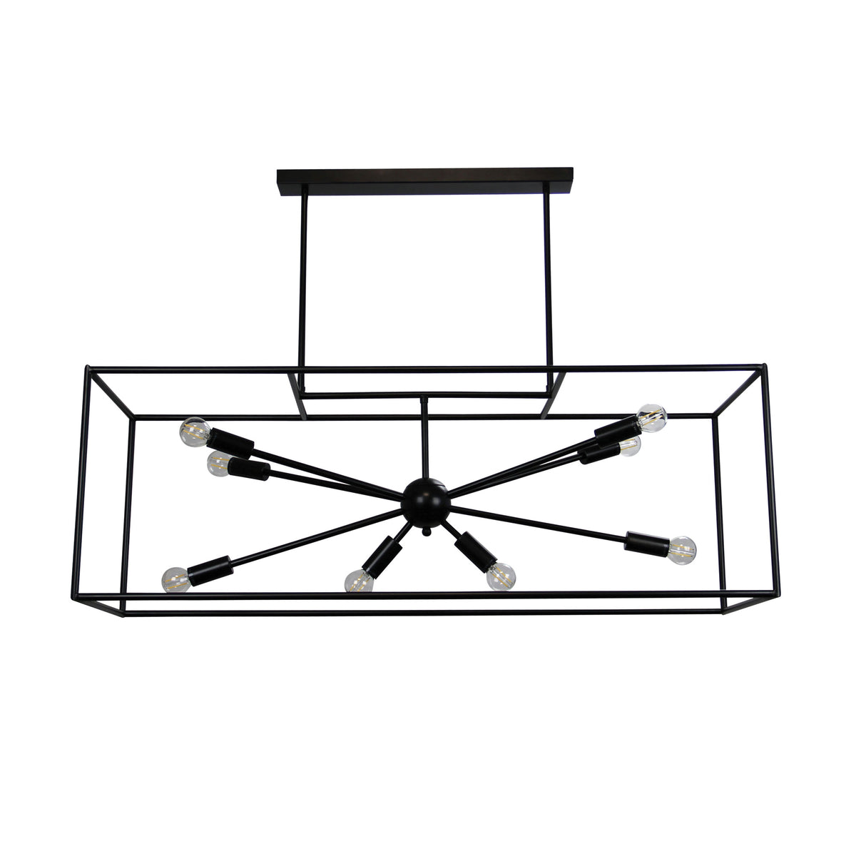 Stylux GEORGETOWN.100 Pendant - 8 Light, E14, Black-Oriel Lighting-Ozlighting.com.au