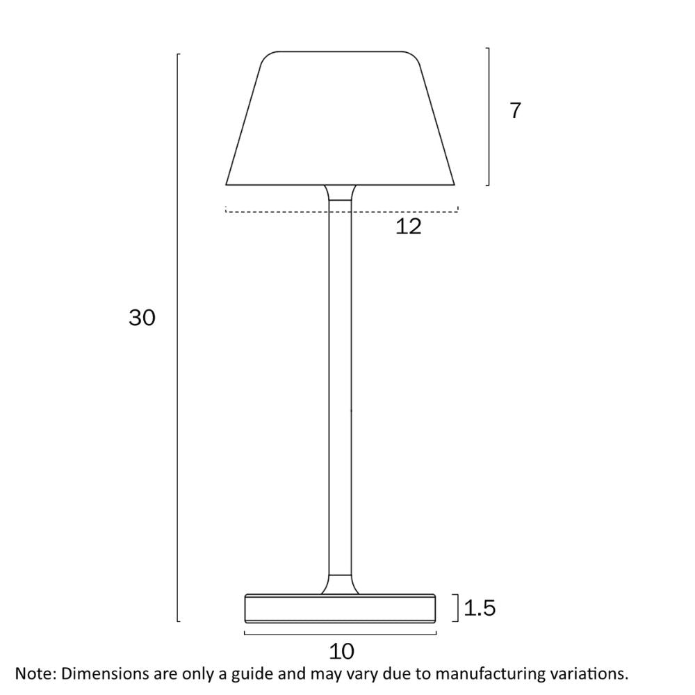 Telbix BRIANA Table Lamp - 3W, Rechargeable-Telbix-Ozlighting.com.au