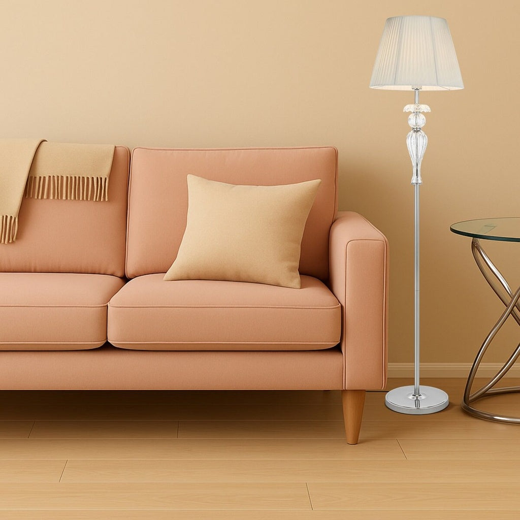 Telbix CADIZ Floor Lamp - 165cm, with Pleated Shade-Telbix-Ozlighting.com.au