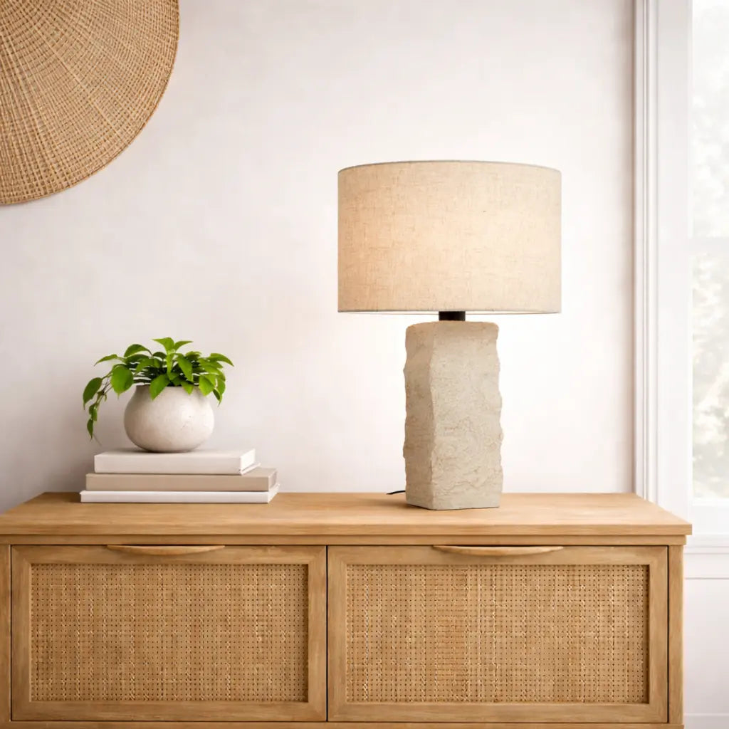 Telbix CELSUS Table Lamp - Large, Beige-Telbix-Ozlighting.com.au