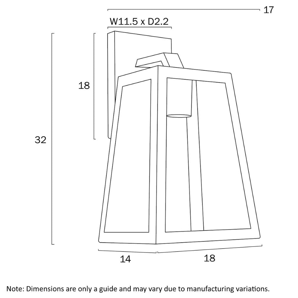 Telbix COSCA 180 Outdoor Wall Light - 25W-Telbix-Ozlighting.com.au