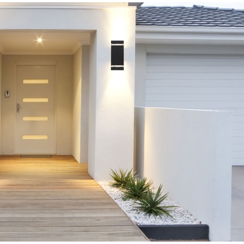Telbix DIXON 2 Outdoor LED Wall Light - 2x6W GU10 Up/Down, IP44, 4000K-Telbix-Ozlighting.com.au