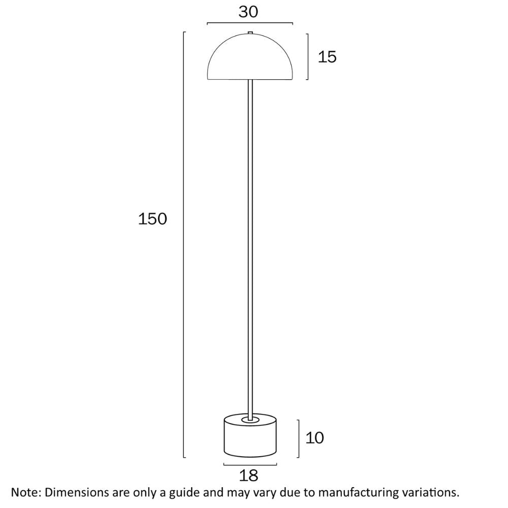 Telbix DOMEZ - Iron & Marble Floor Lamp-Telbix-Ozlighting.com.au
