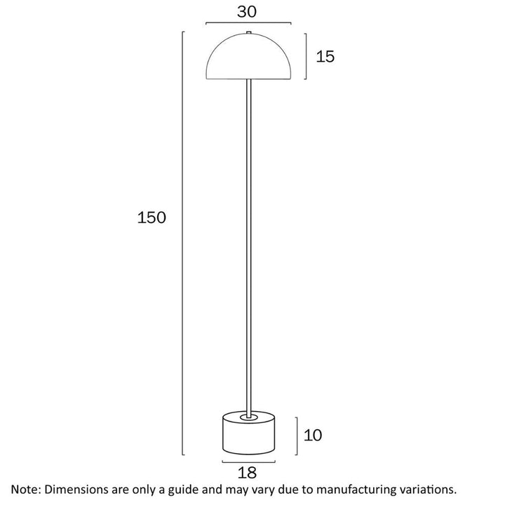 Telbix DOMEZ - Iron & Marble Floor Lamp-Telbix-Ozlighting.com.au