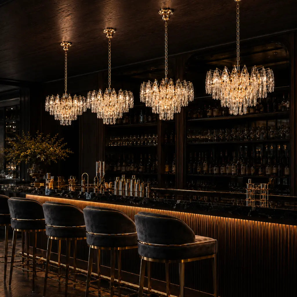 Telbix DOREZA Pendant - 40cm Crystal, Gold-Telbix-Ozlighting.com.au
