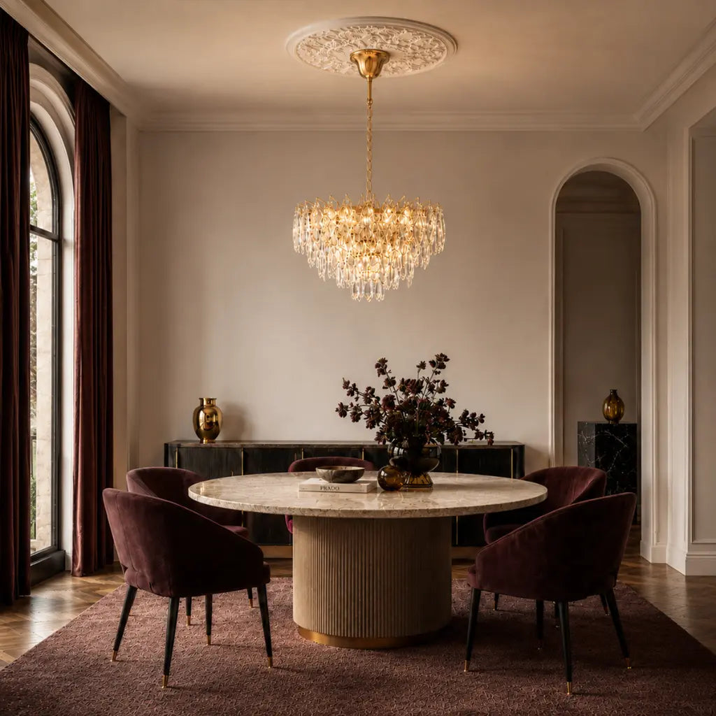 Telbix DOREZA Pendant - 40cm Crystal, Gold-Telbix-Ozlighting.com.au