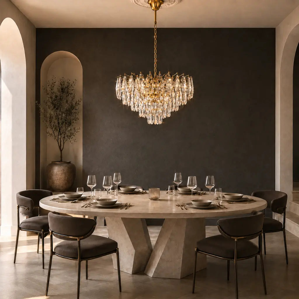 Telbix DOREZA Pendant - 50cm Crystal, Gold-Telbix-Ozlighting.com.au