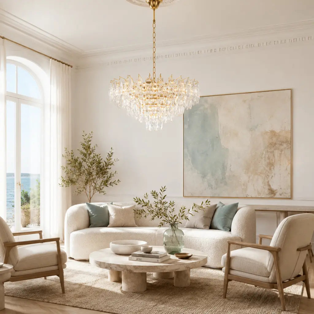Telbix DOREZA Pendant - 60cm Crystal, Gold-Telbix-Ozlighting.com.au