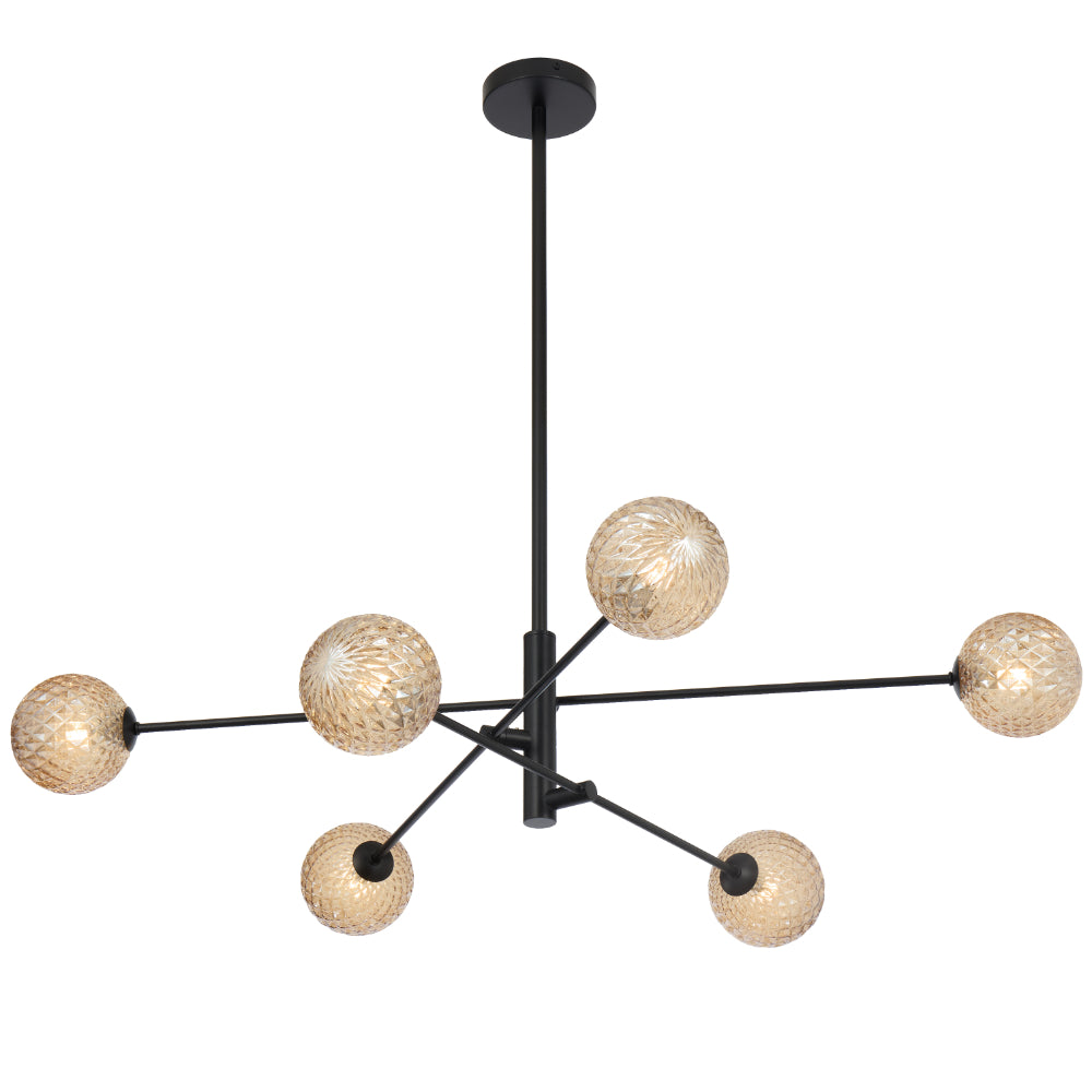Telbix GASTON Pendant - 6-Light Glass-Telbix-Ozlighting.com.au
