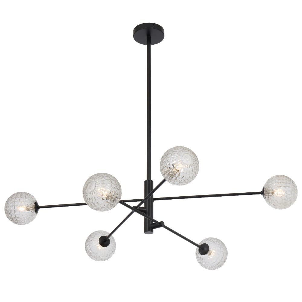 Telbix GASTON Pendant - 6-Light Glass-Telbix-Ozlighting.com.au