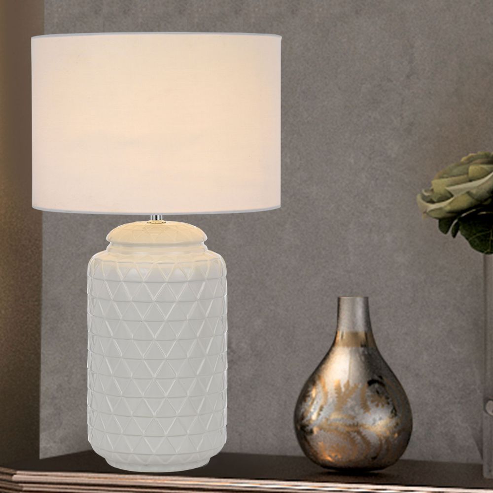 Telbix HESHI Table Lamp - Patterned Ceramic-Telbix-Ozlighting.com.au