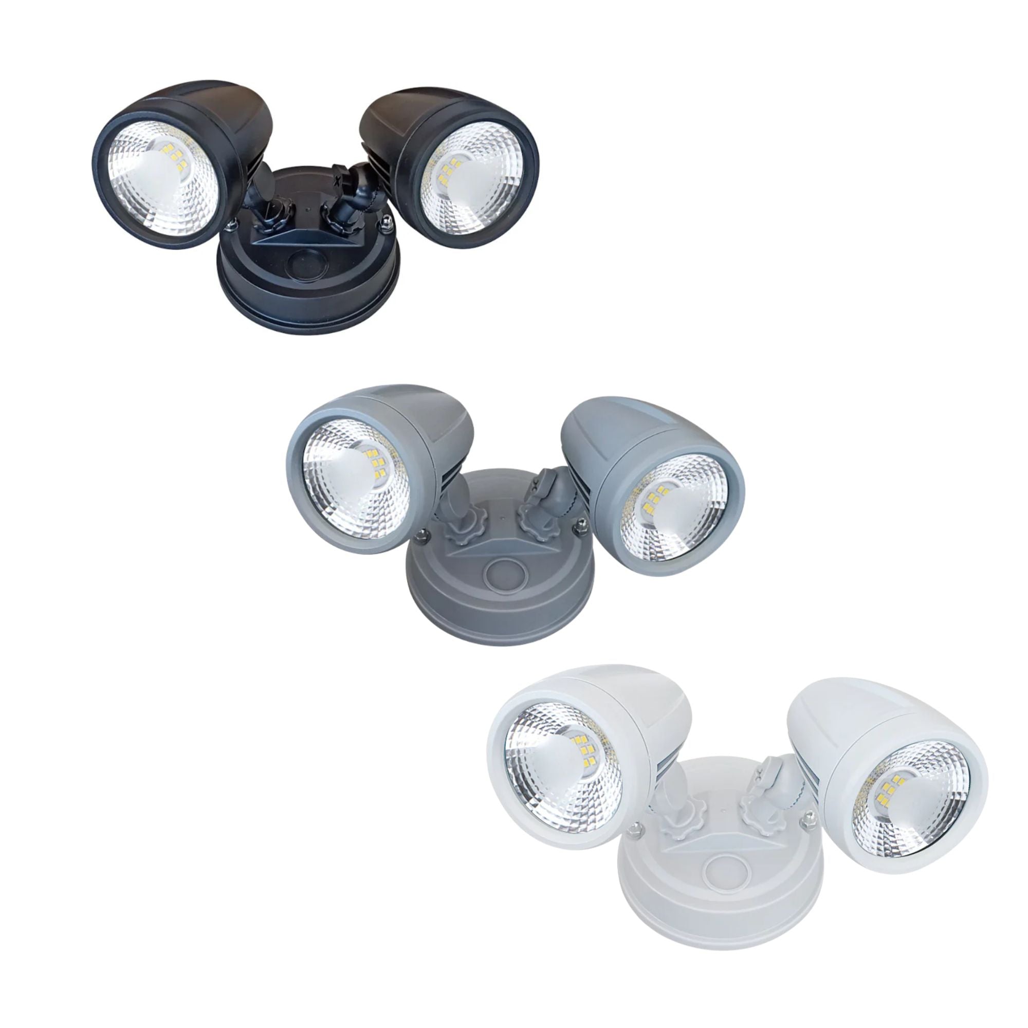 Telbix ILLUME - 20W LED Twin Head Exterior Spotlight IP44 - 5000K-Telbix-Ozlighting.com.au