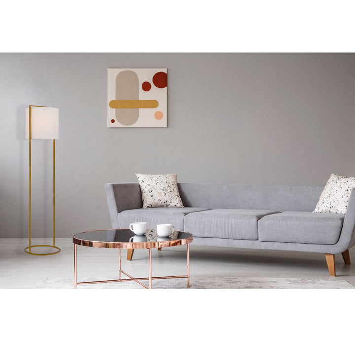 Telbix LOFTUS - Modern-Industrial Boxed Iron & Linen Floor Lamp-Telbix-Ozlighting.com.au