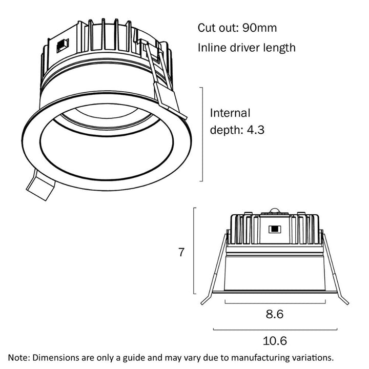 Telbix MACRO - 9W LED Colour-Switchable Downlight-Telbix-Ozlighting.com.au