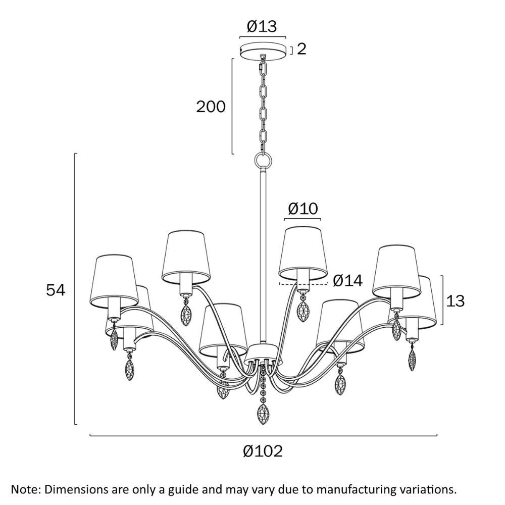 Telbix MALVERN Pendant - 8 Light-Telbix-Ozlighting.com.au