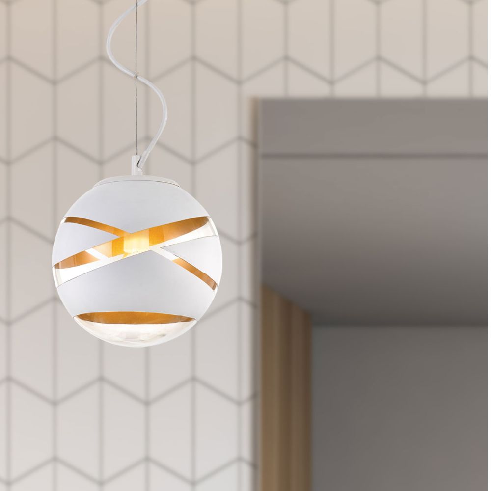 Telbix MATRIX 30 - 1 Light Art Glass & Metal Pendant-Telbix-Ozlighting.com.au