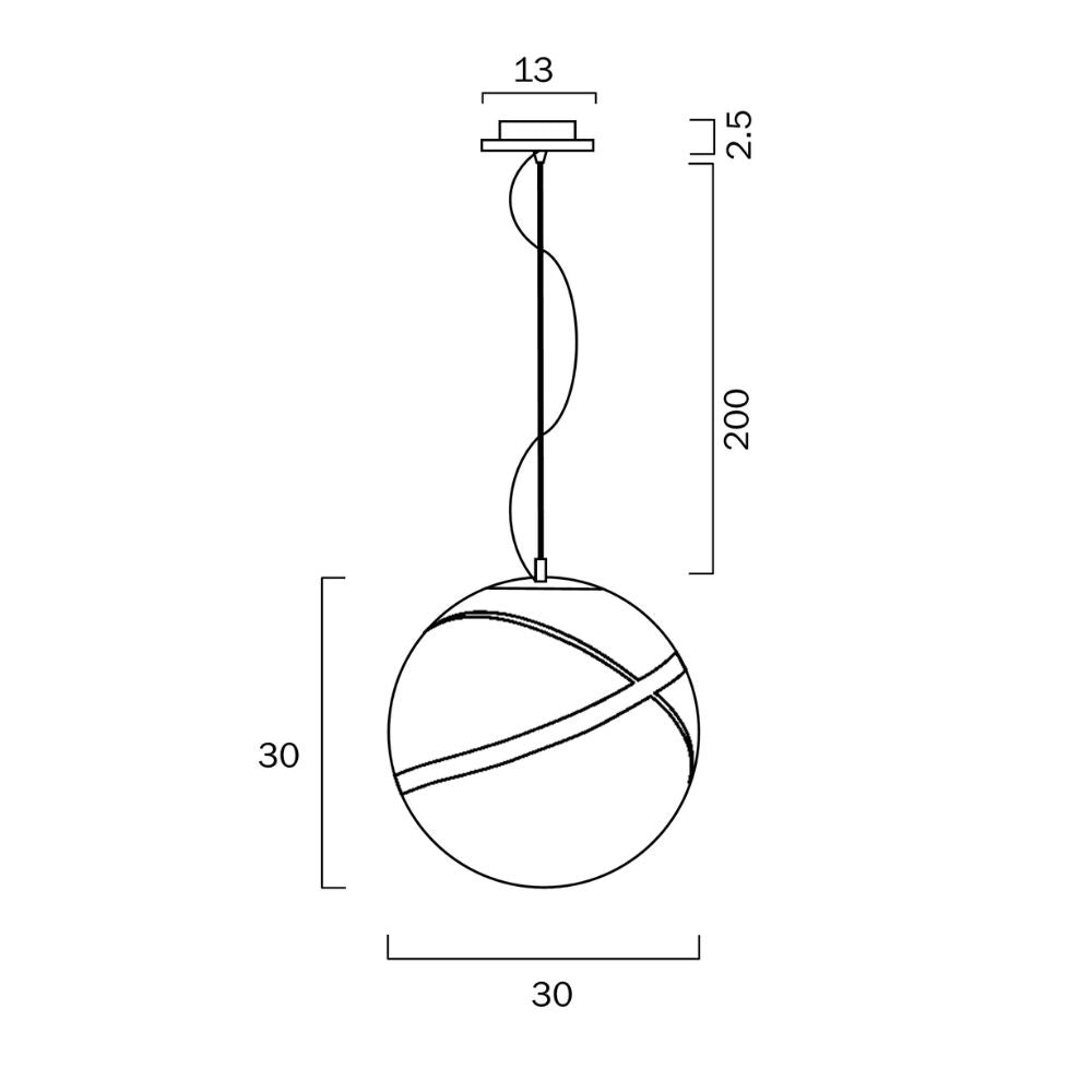 Telbix MATRIX 30 - 1 Light Art Glass & Metal Pendant-Telbix-Ozlighting.com.au