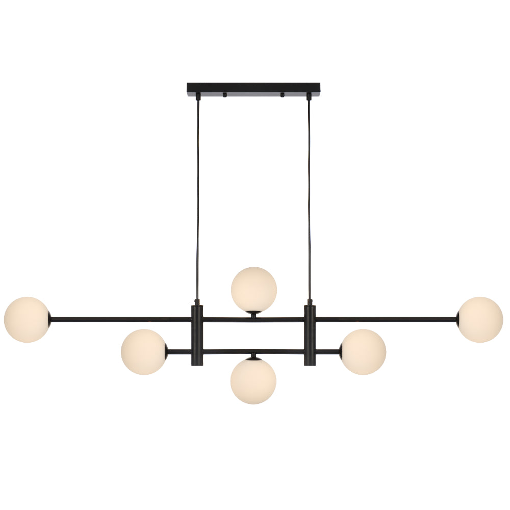 Telbix TYSON Pendant - 6-Light Glass, Black-Telbix-Ozlighting.com.au