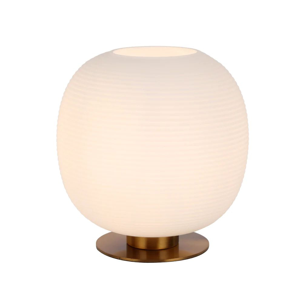 Telbix VIKEN Table Lamp - Mouth Blown Concentric Ribbed Glass-Telbix-Ozlighting.com.au