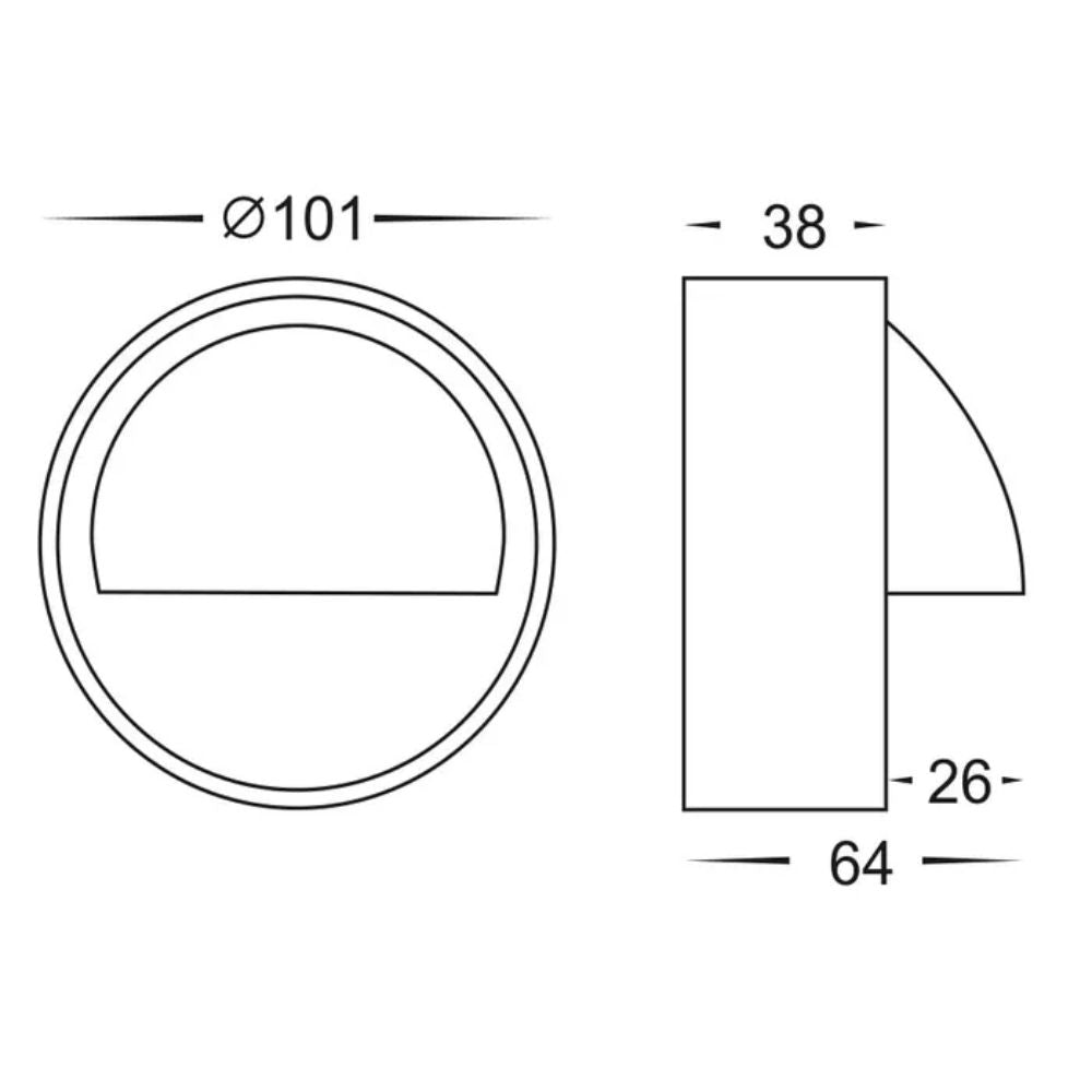 Vencha BOLTON - Step Light with Eyelid IP65 12V DC DRIVER REQUIRED-Vencha-Ozlighting.com.au