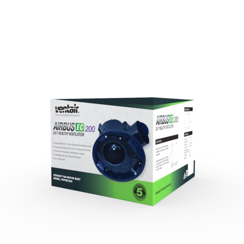 Ventair AIRBUS Exhaust Fan - EC 200/500 Energy Efficient-Ventair-Ozlighting.com.au