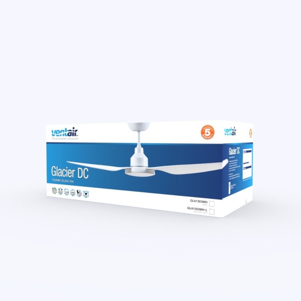 Ventair GLACIER - 3 Blade 52" 1300mm DC Ceiling Fan-Ventair-Ozlighting.com.au