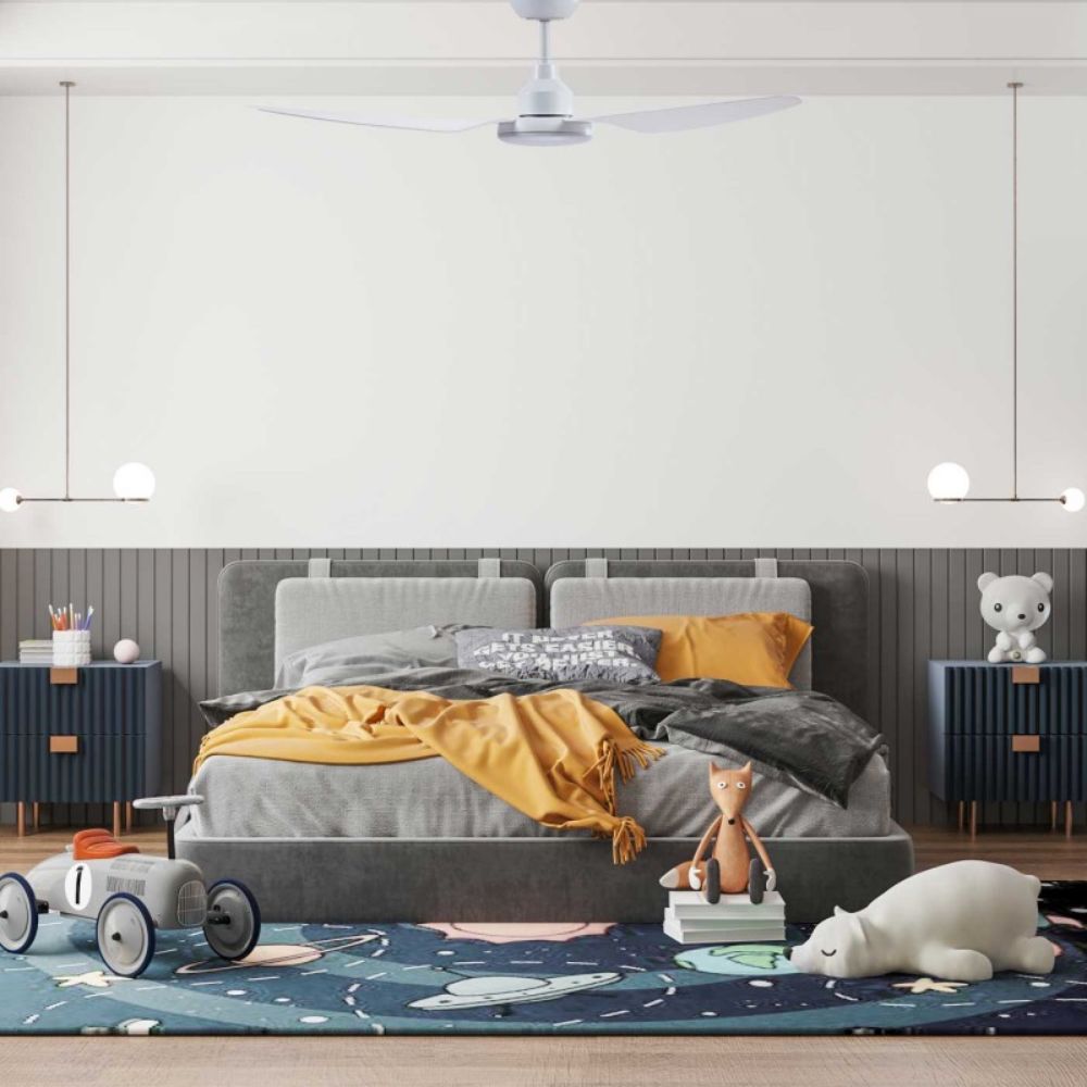 Ventair GLACIER - 3 Blade 52" 1300mm DC Ceiling Fan with Switchable CCT LED Light-Ventair-Ozlighting.com.au