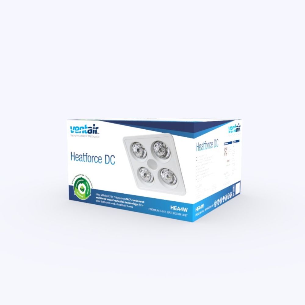 Ventair HEATFORCE - 2/4 DC Bathroom LED Downlight-Ventair-Ozlighting.com.au