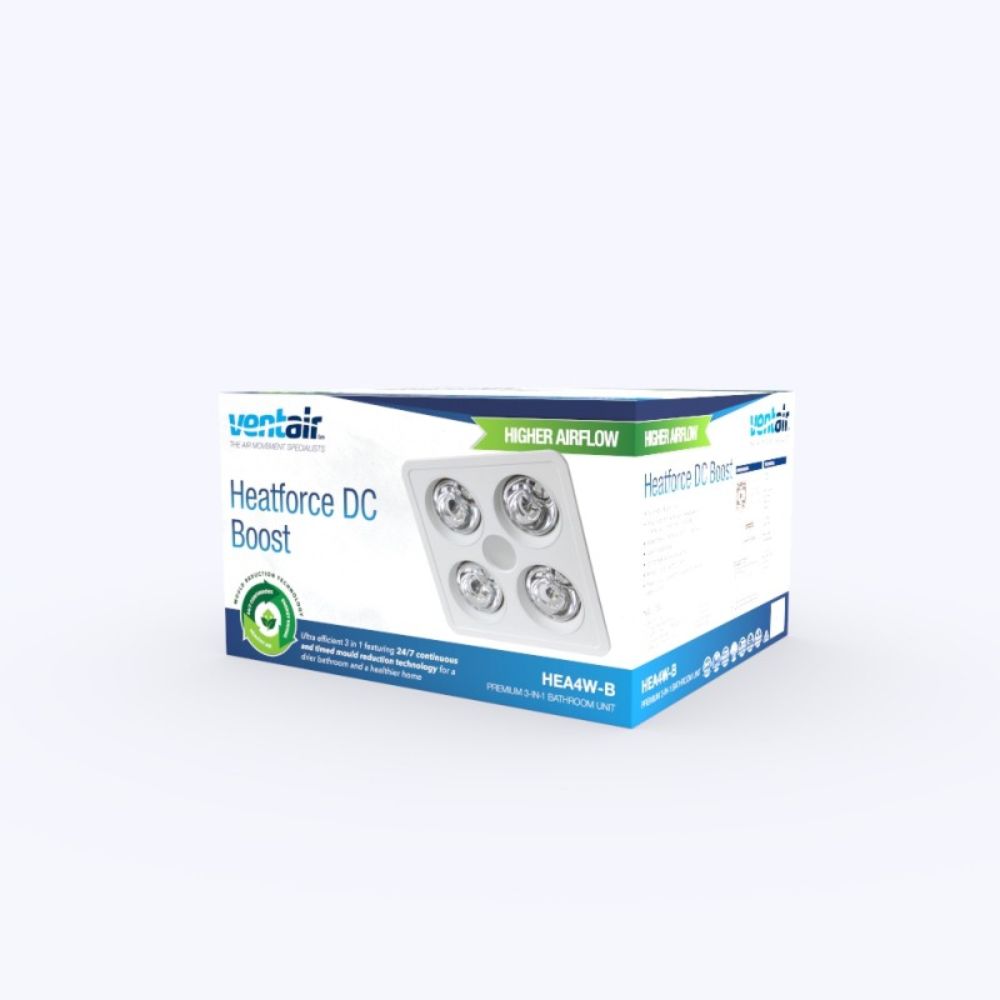 Ventair HEATFORCE BOOST - 2/4 DC Bathroom LED Downlight-Ventair-Ozlighting.com.au
