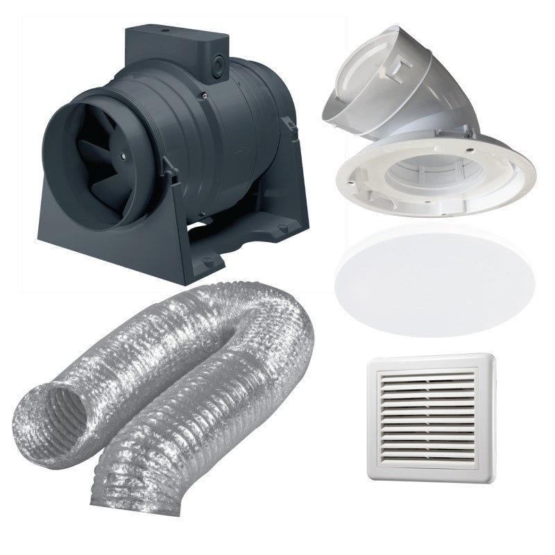 Ventair Premium Exhaust Fan Kit 150mm Round/Square Fascia-Ventair-Ozlighting.com.au