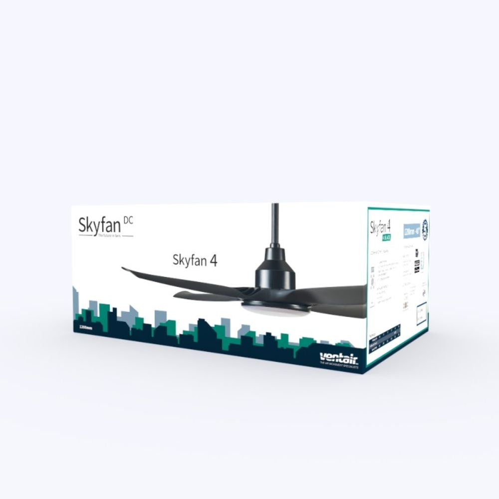 Ventair SKYFAN 4 - 4 Blade 48" 1200mm DC Ceiling Fan with CCT LED Light-Ventair-Ozlighting.com.au