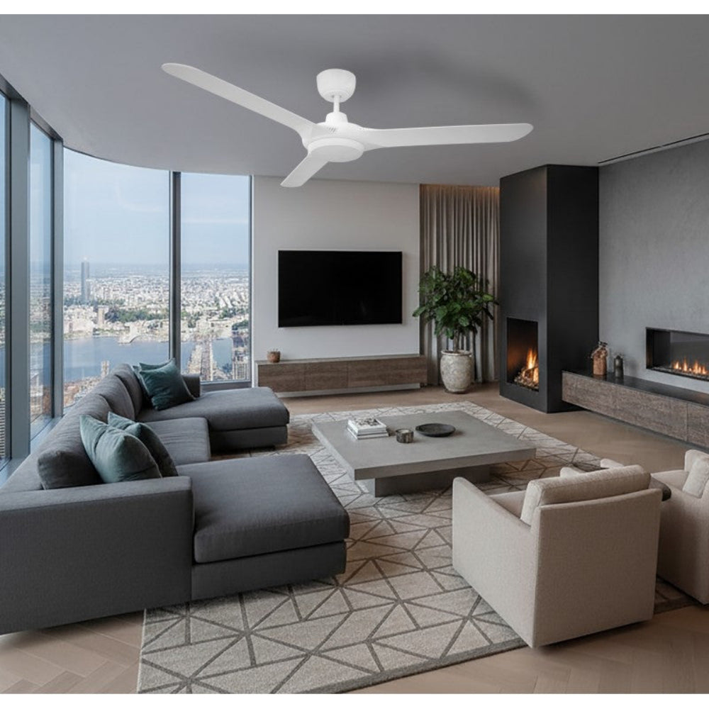 Ventair SPYDA-56-LIGHT - 3 Blade 1400mm 56" Fully Moulded DC Ceiling Fan With 20W LED Light-Ventair-Ozlighting.com.au